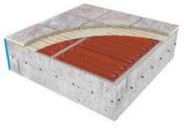 Easy to install electric floor heating TapeMat Over Slab