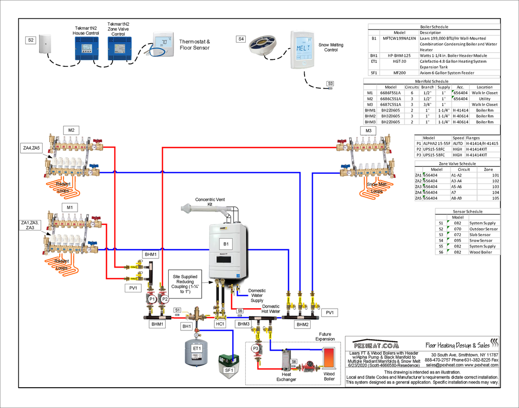 Heating System Supply Piping Diagram  Hydronic Heating System Wiring Diagram    Pexheat.com